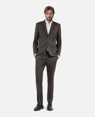 The Kooples MEN DARK GREY prince of wales grey wool suit jacket