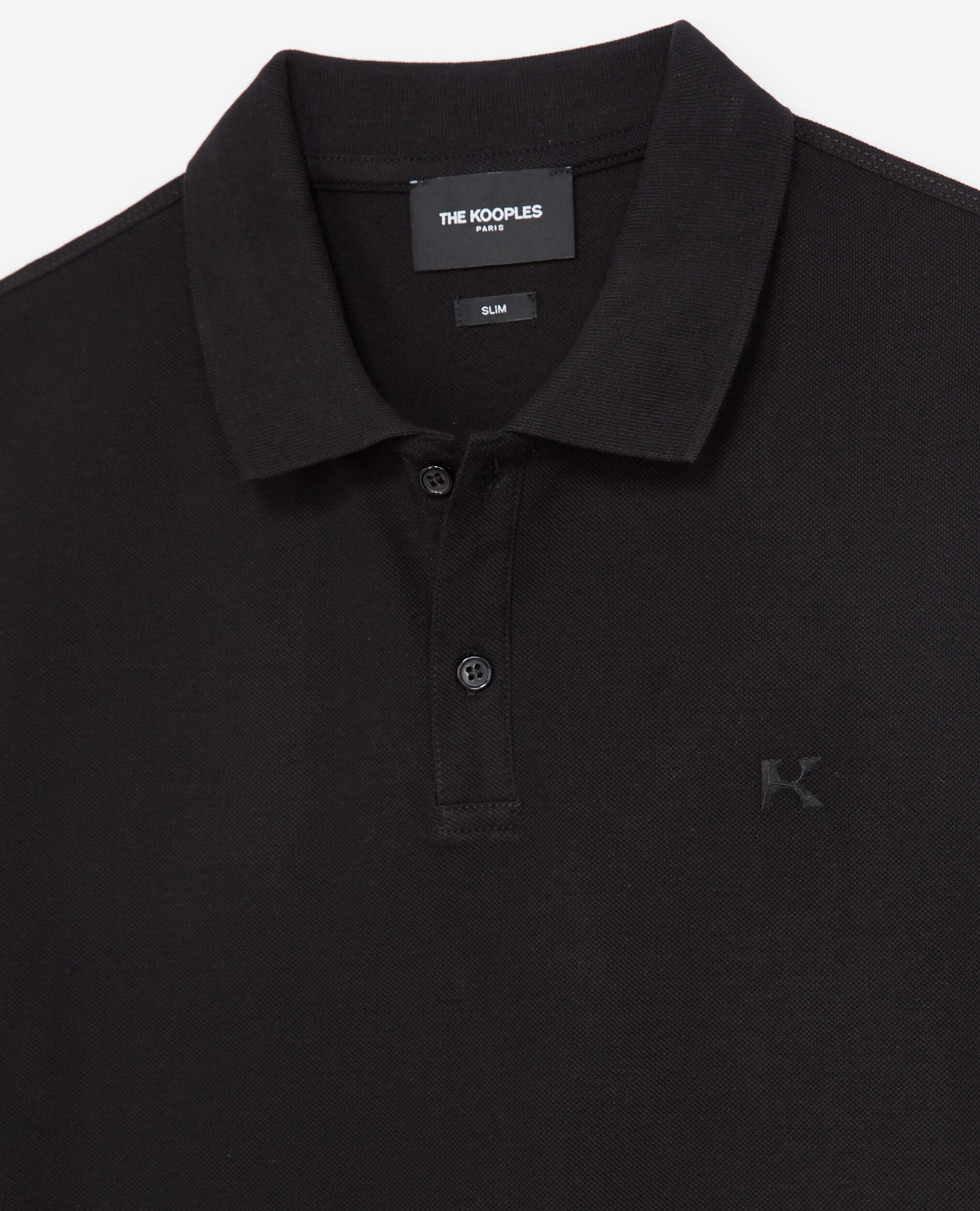 Polo noir à logo monogrammé coton, BLACK, hi-res image number null