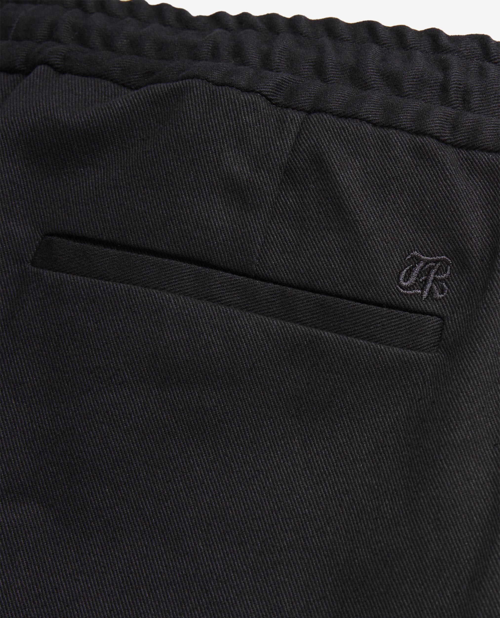 Pantalon noir en coton, BLACK, hi-res image number null