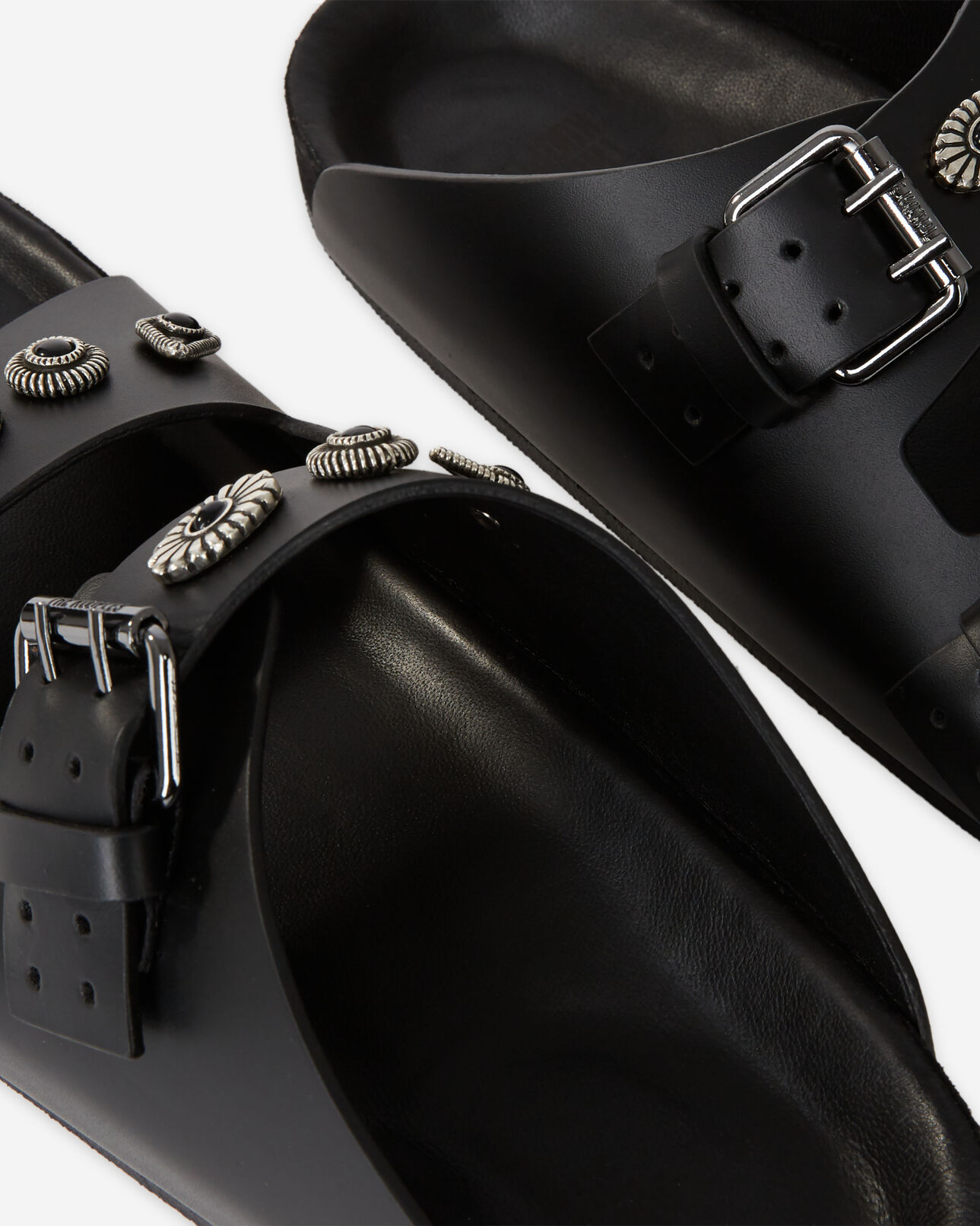 The Kooples FEMME BLACK sandales en cuir noires