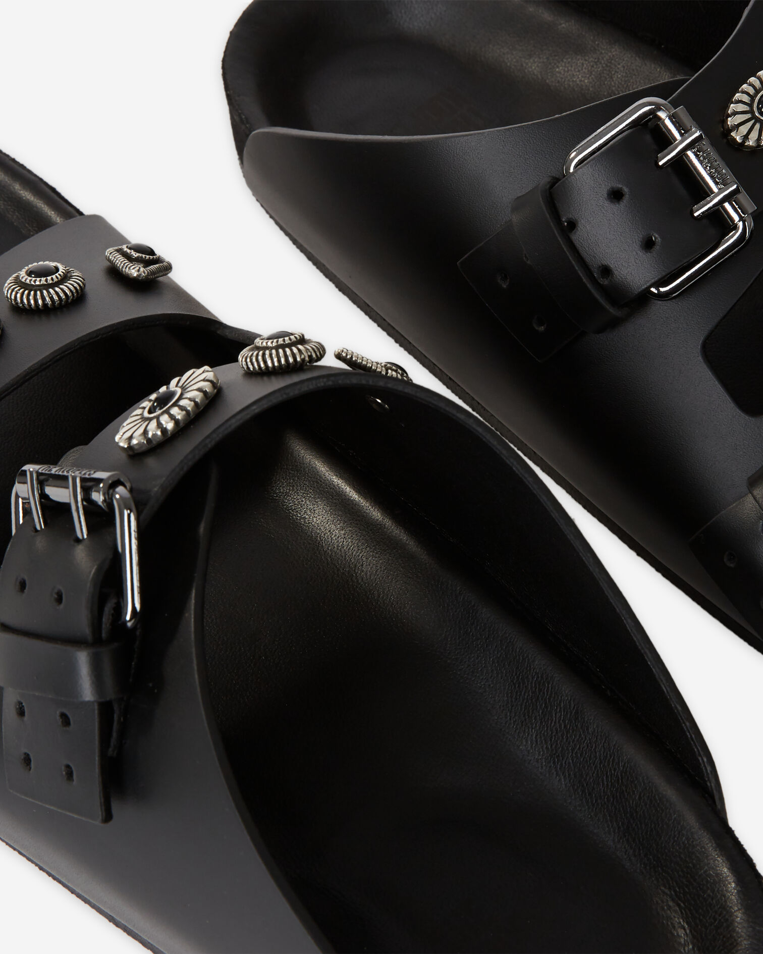 Sandales en cuir noires, BLACK, hi-res image number null