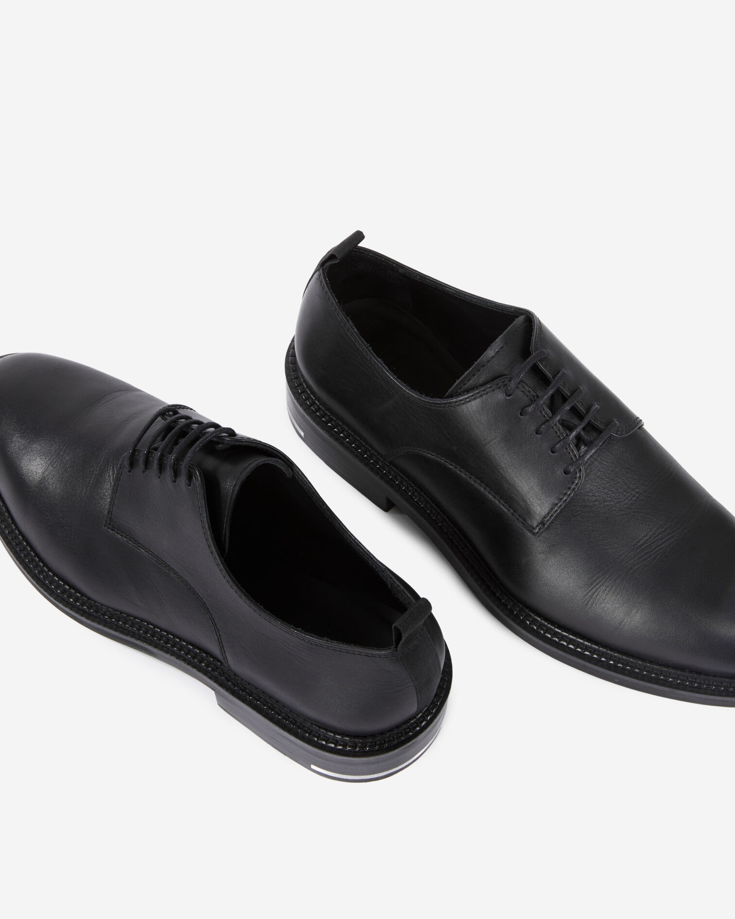 Chaussures à lacets en cuir noires, BLACK, hi-res image number null