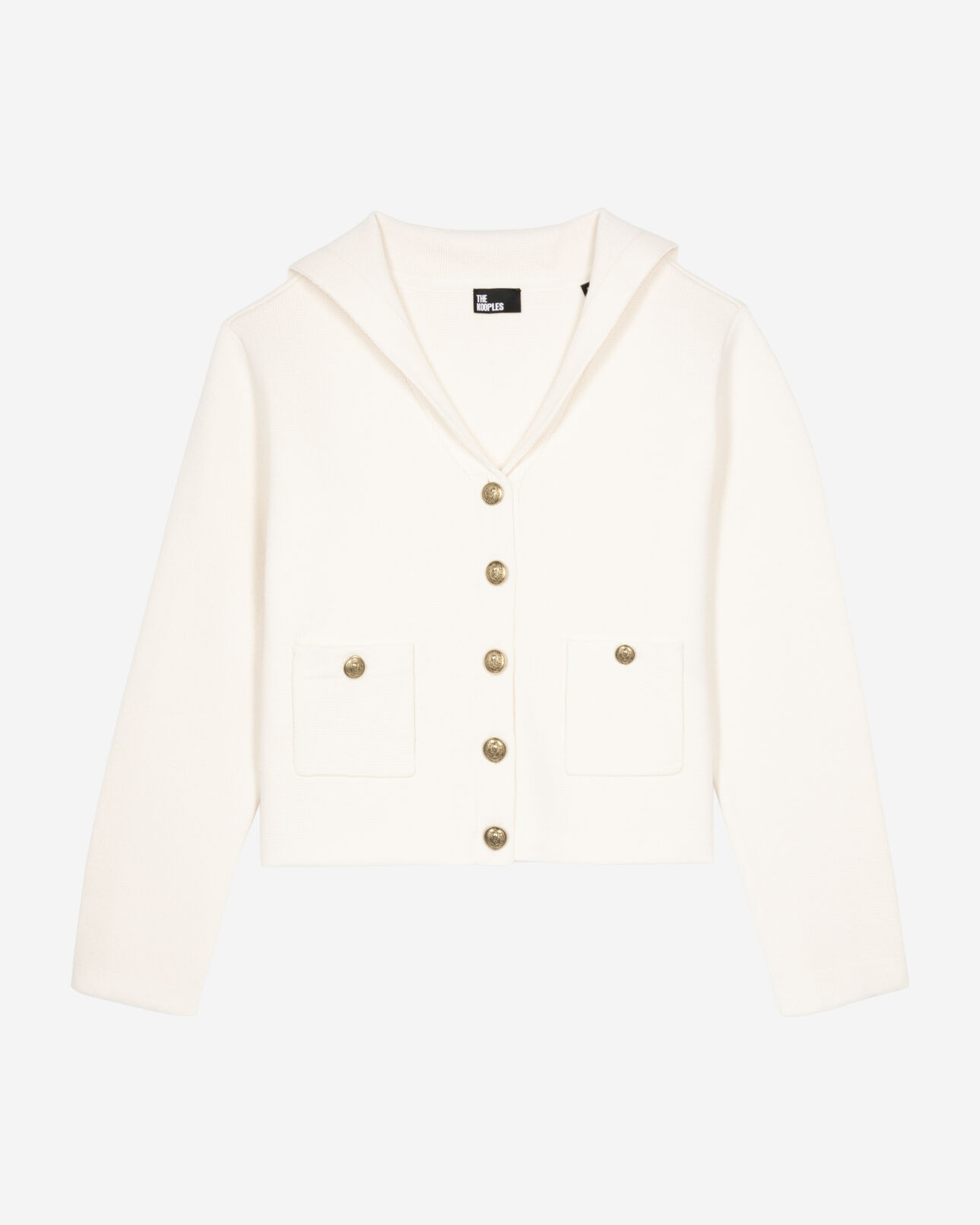 The Kooples MUJER ECRU cárdigan algodón lana blanco crudo