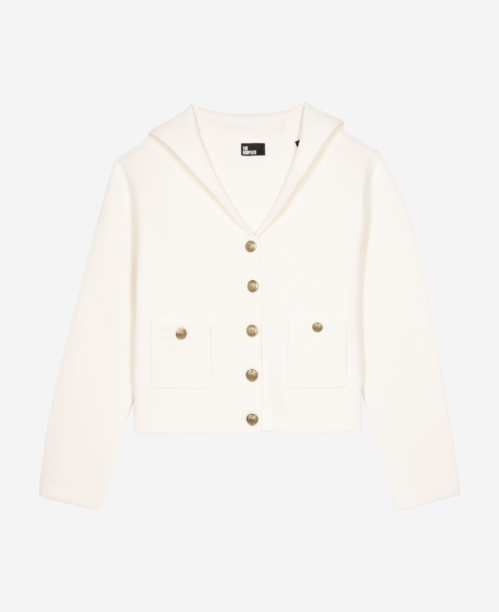 The Kooples WOMEN ECRU ecru cotton and wool cardigan