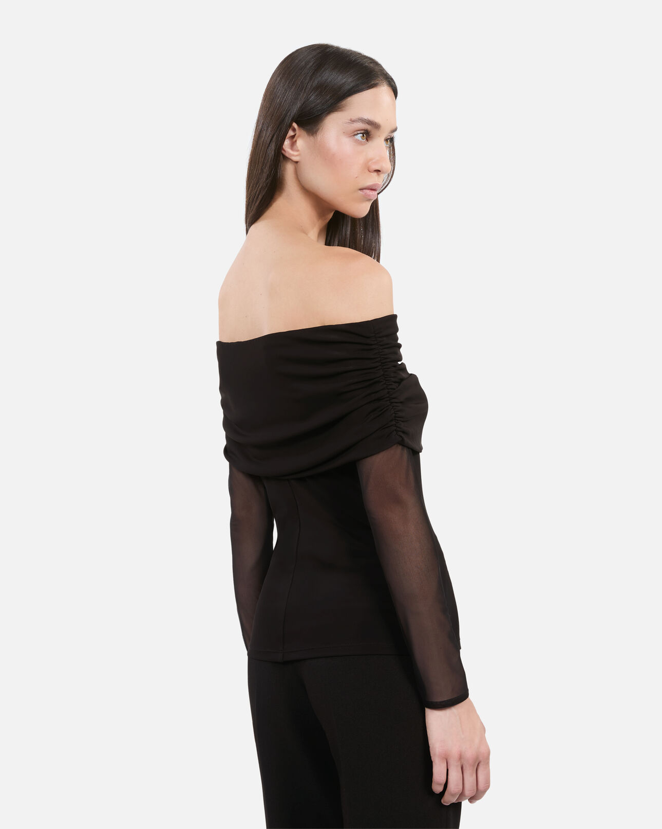 The Kooples FEMME BLACK top en jersey noir