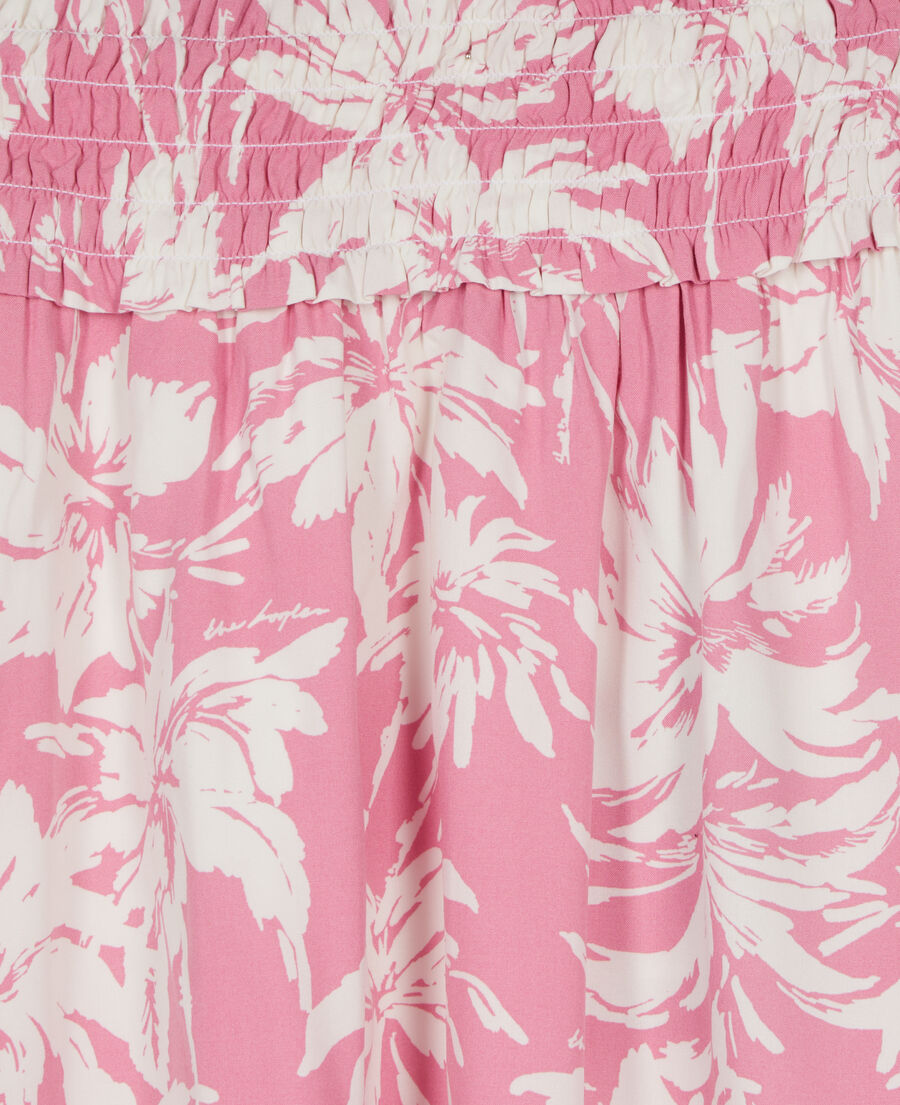 The Kooples F PINK-WHITE short printed skirt with smocks