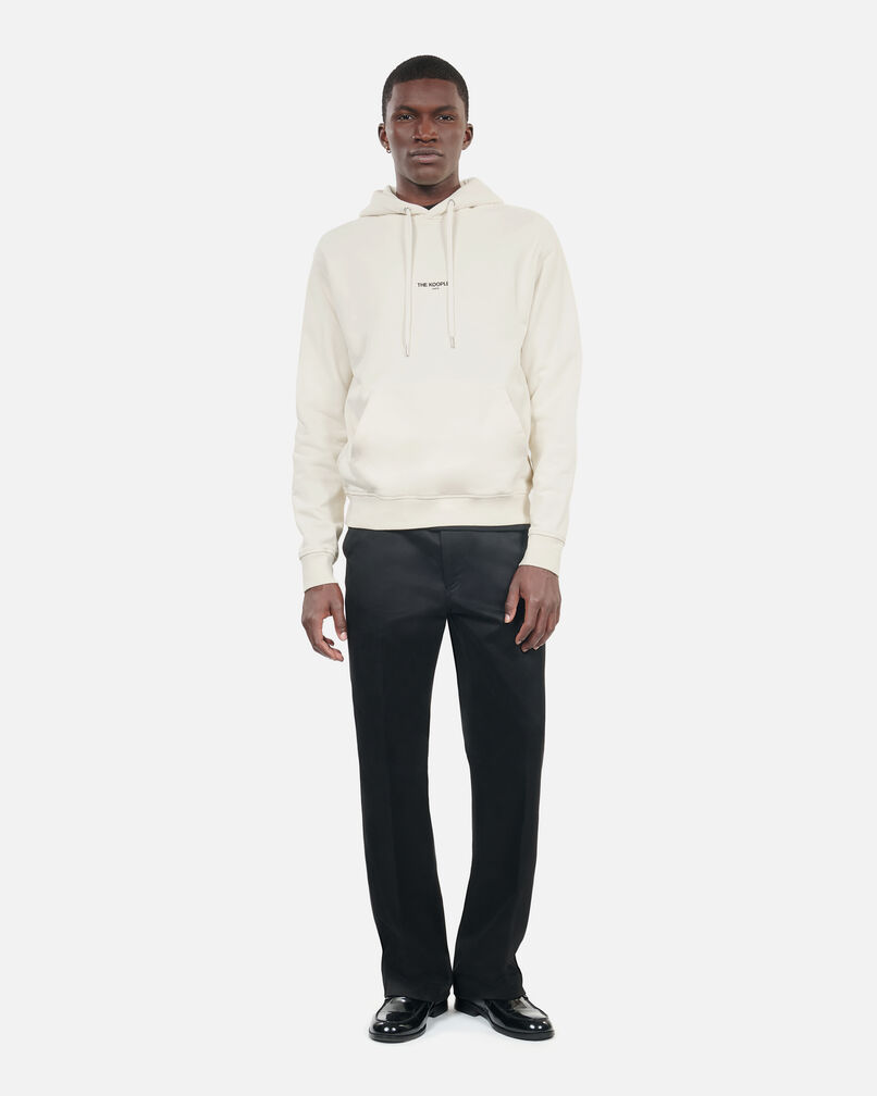 The Kooples HOMME OFF WHITE sweatshirt à capuche logo écru