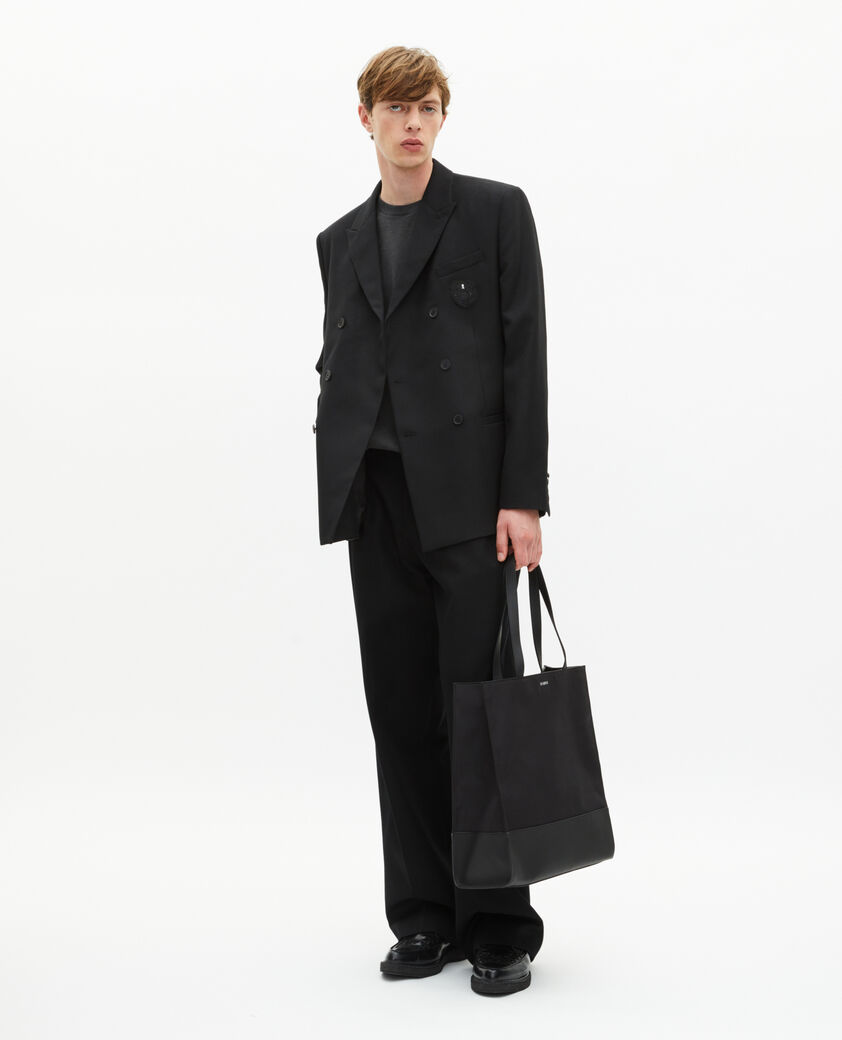 The Kooples HOMME BLACK veste droite crois&eacute;e avec blason noire