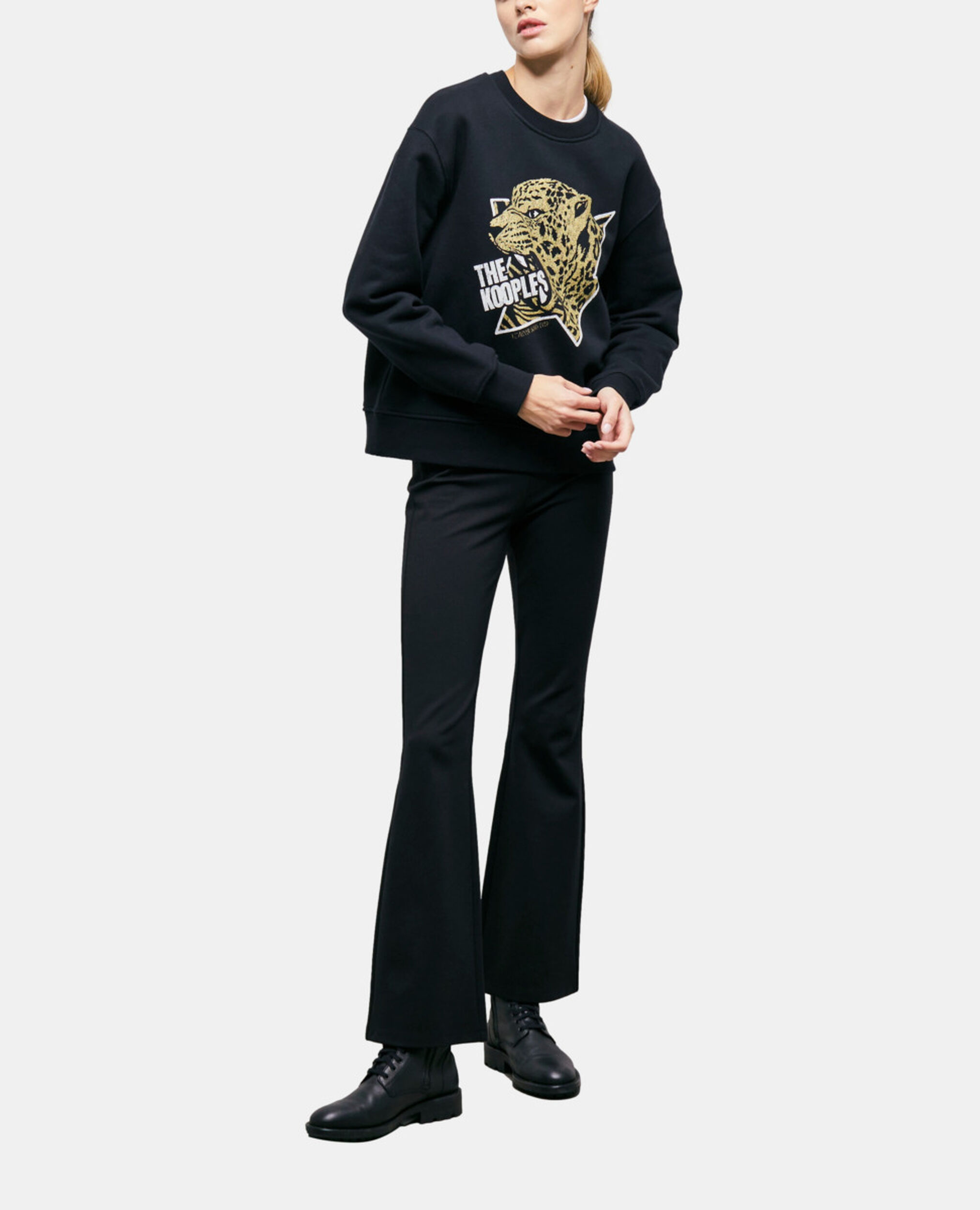 Sudadera con capucha serigrafiada negra, BLACK-ANTIC GOLD, hi-res image number null