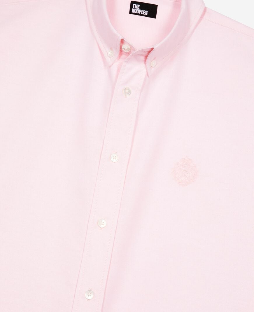 The Kooples H PALE PINK short-sleeved shirt with pink crest