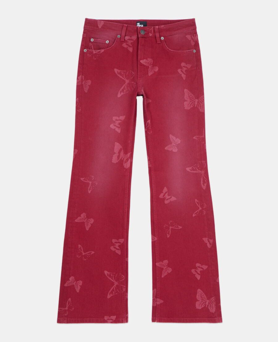 The Kooples DAMEN DARK RED jeans mit ausgestelltem bein und print