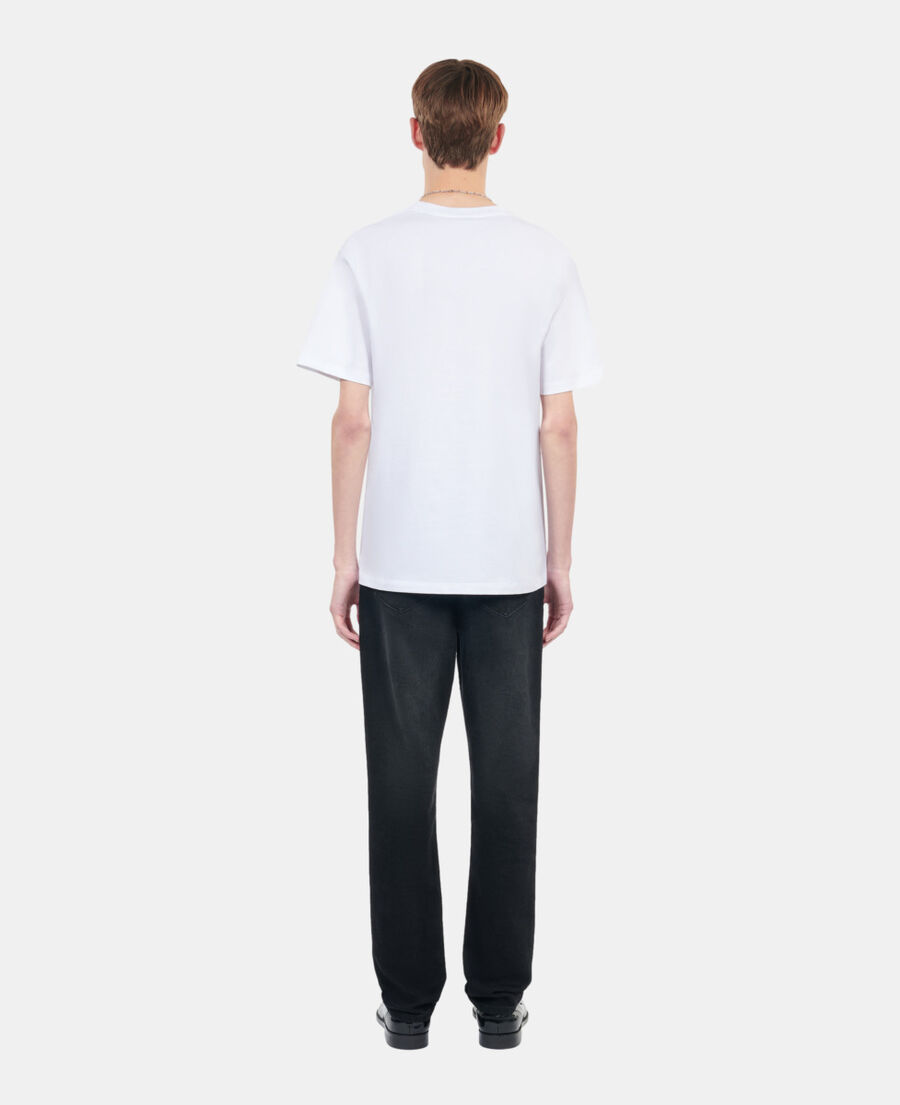 The Kooples HERREN WHITE weißes t-shirt mit eternal life-stickerei