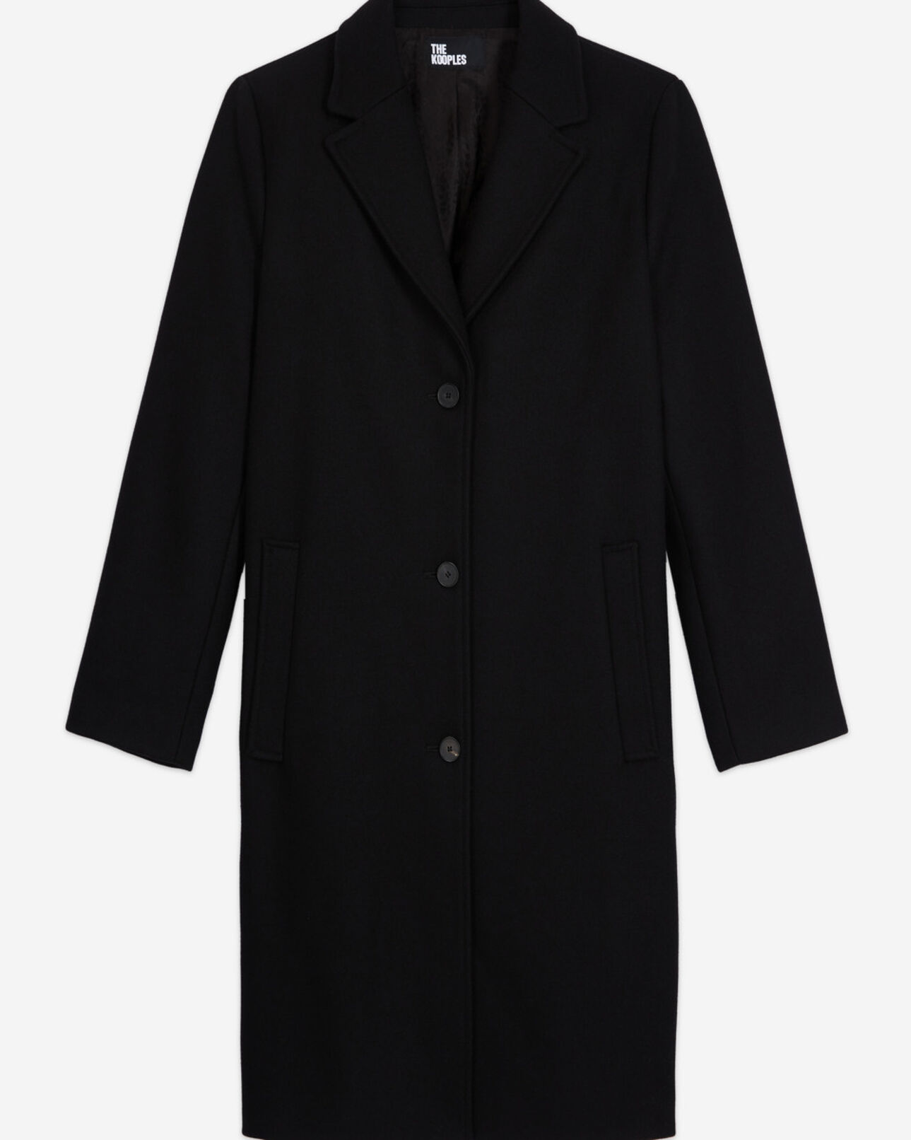 The Kooples FEMME BLACK manteau en laine noir