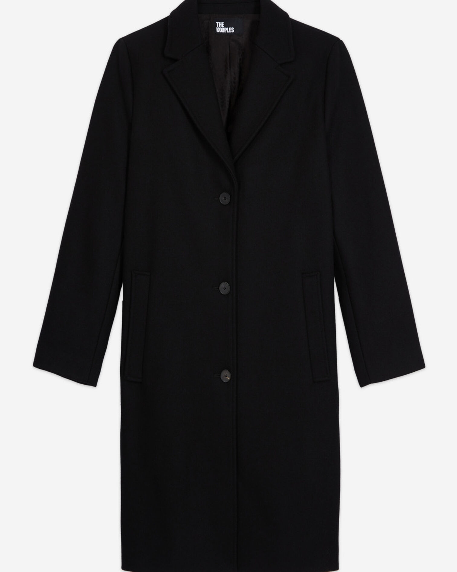 Manteau en laine noir, BLACK, hi-res image number null