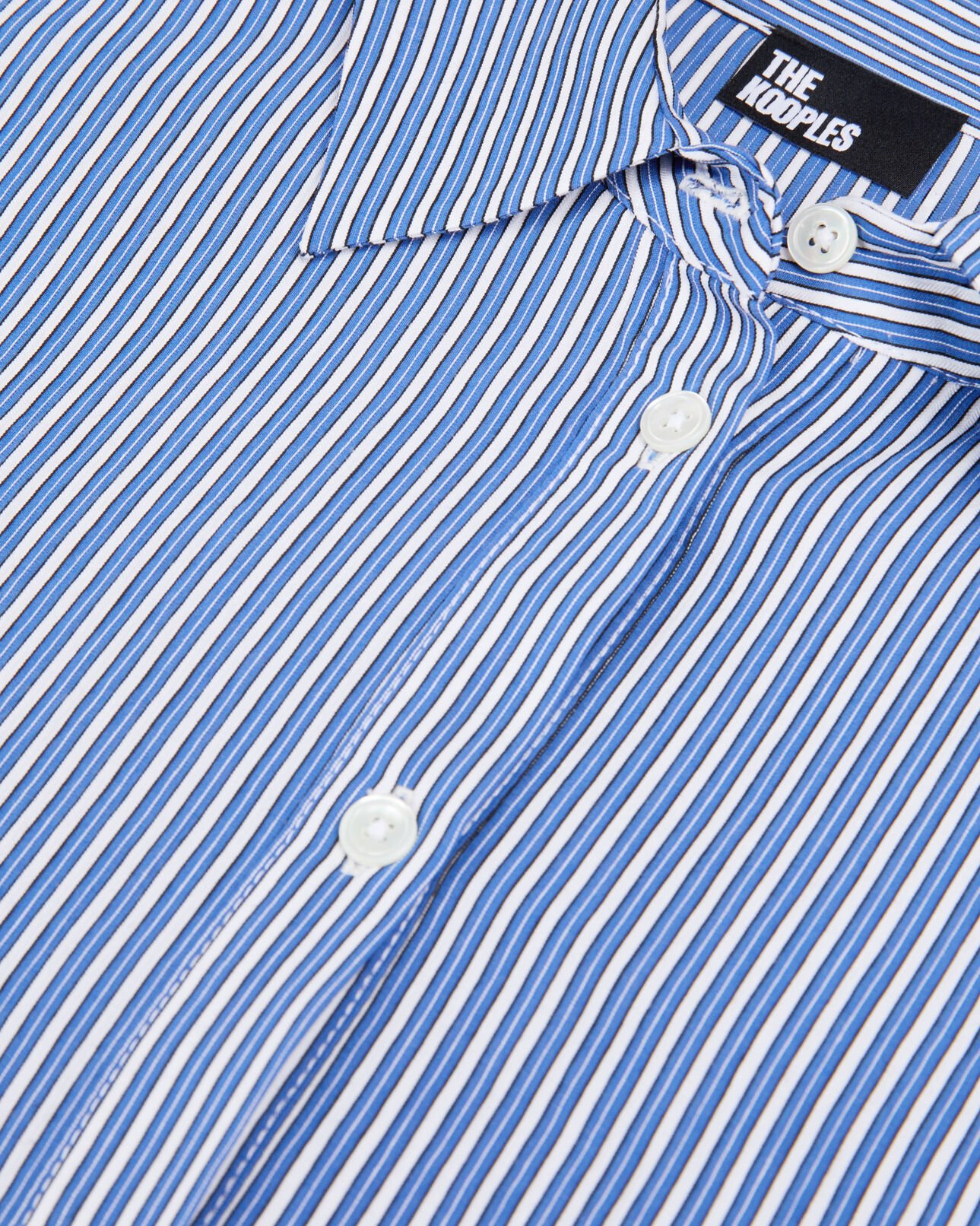 The Kooples WOMEN BLUE WHITE blue and white striped long sleeve shirt