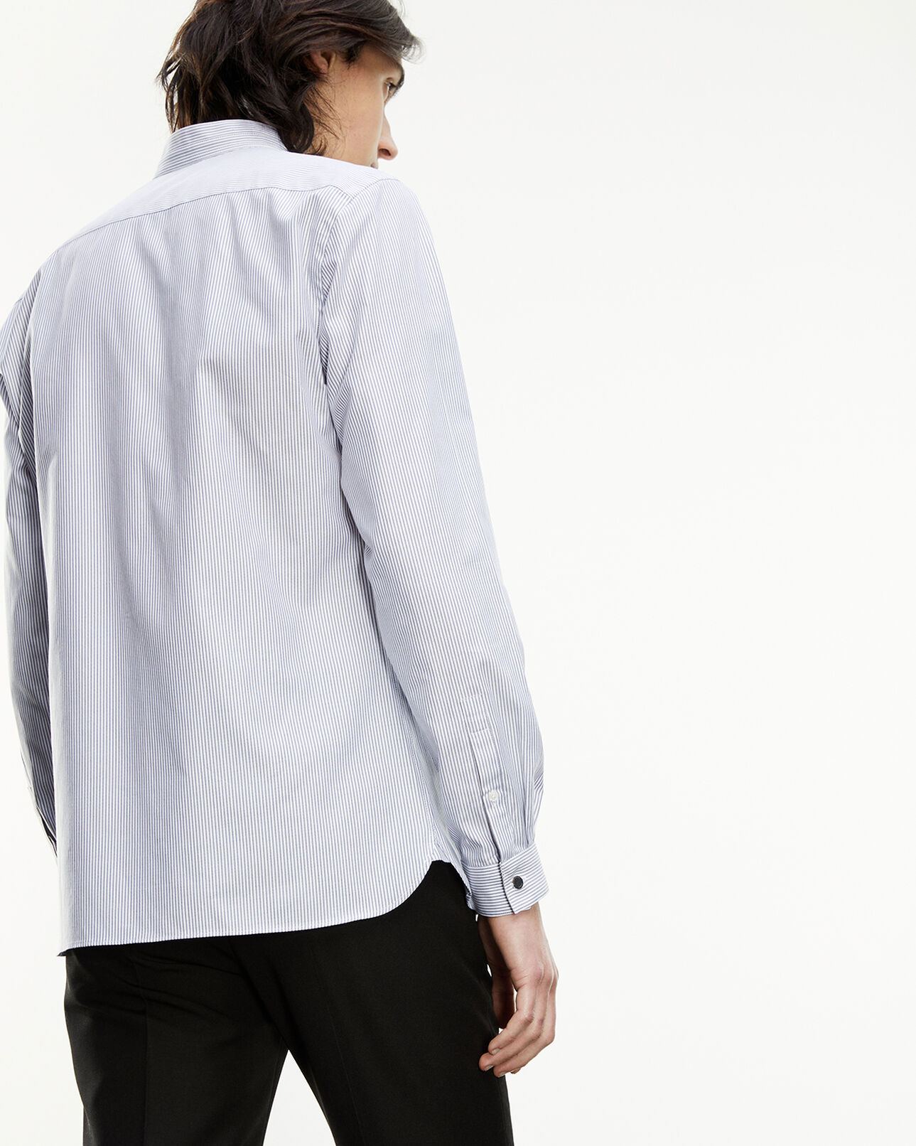 The Kooples MEN WHITE - BLUE blue and white officer-collar shirt
