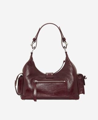The Kooples FEMME BORDEAUX sac amelia en cuir craquel&eacute; bordeaux