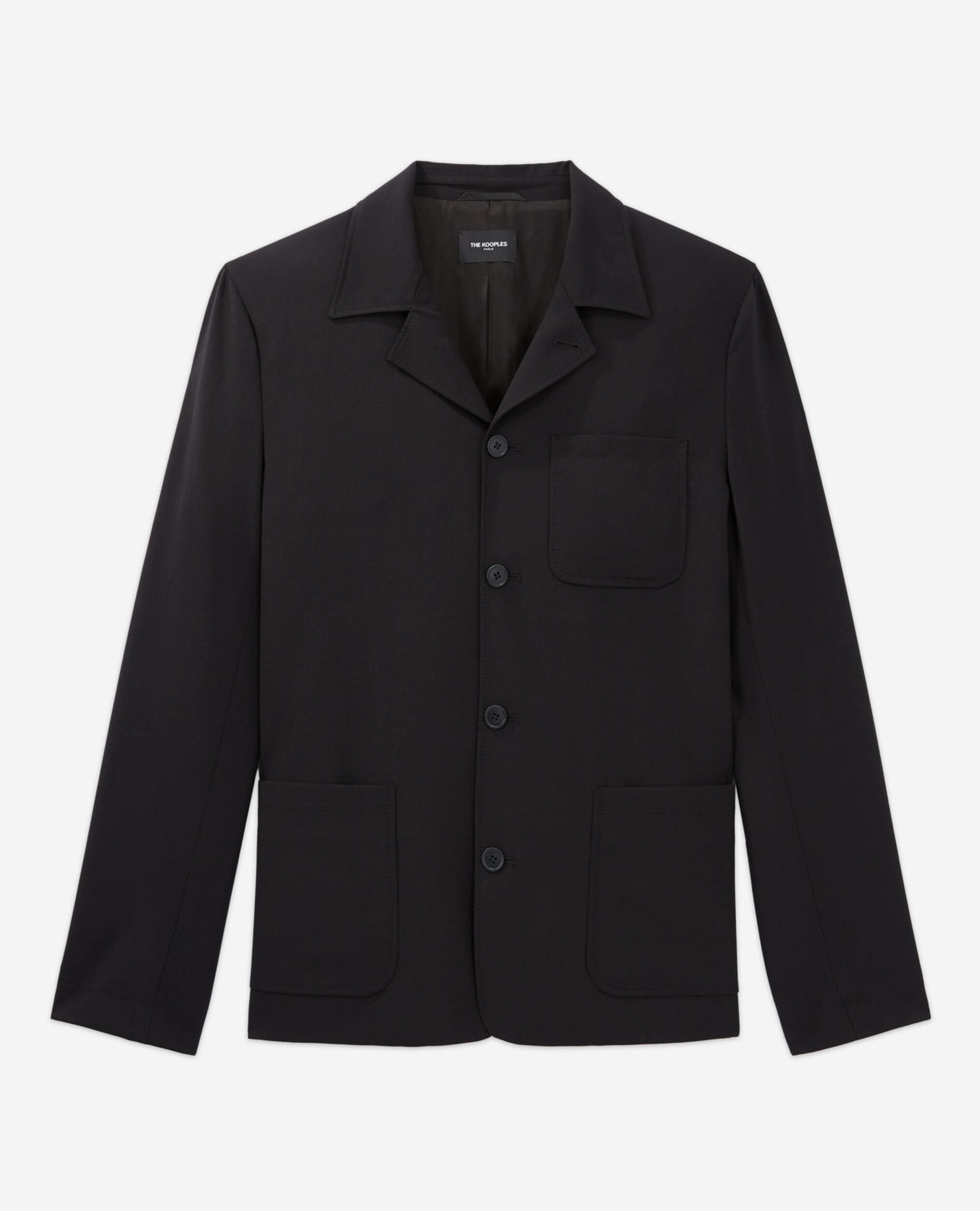 summer wool suit jacket, BLACK, hi-res image number null