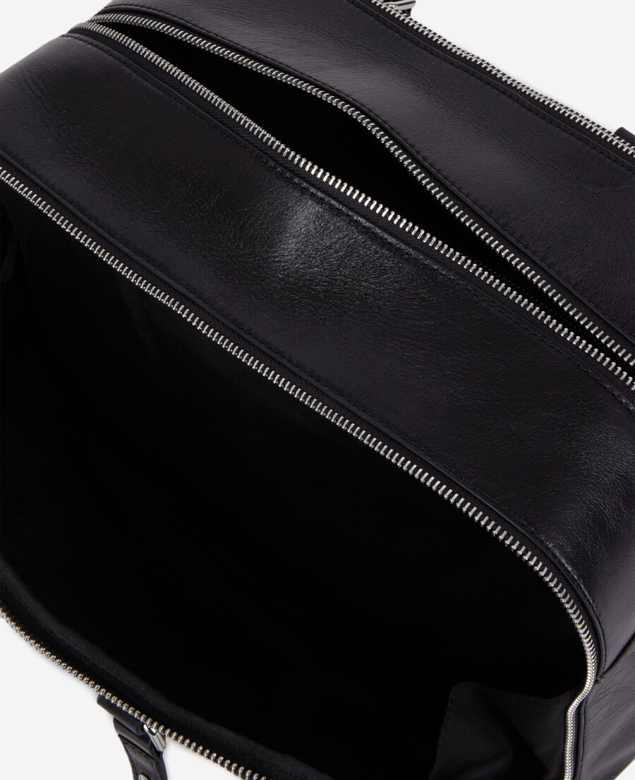 grand sac à main jill en cuir noir avec clous