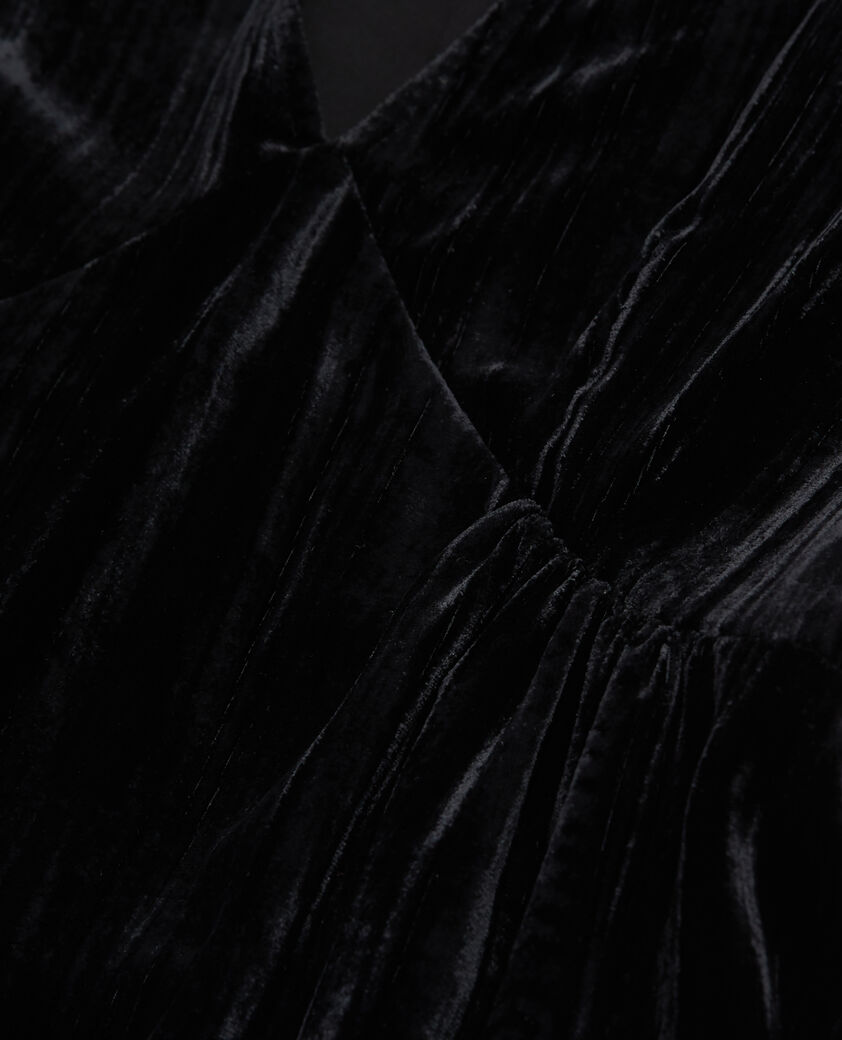 The Kooples FEMME BLACK robe courte en velours noire