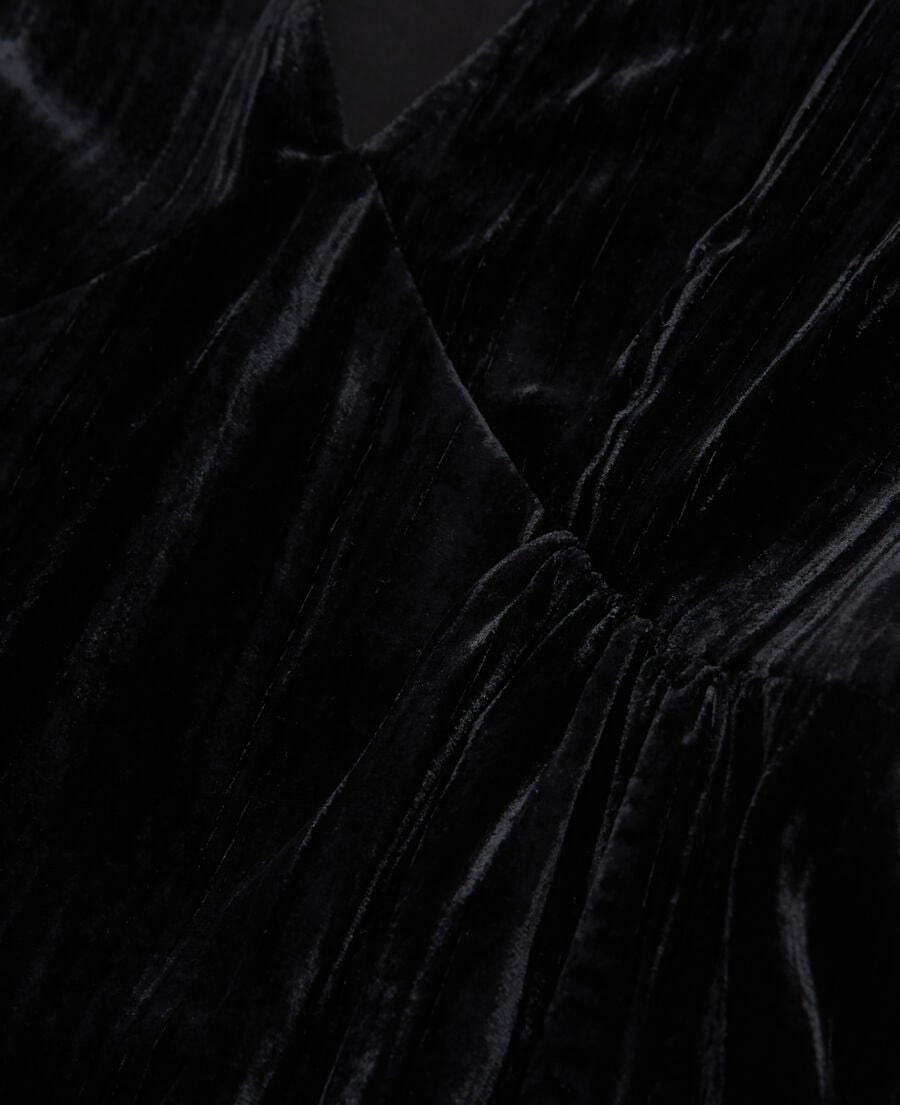 The Kooples FEMME BLACK robe courte en velours noire