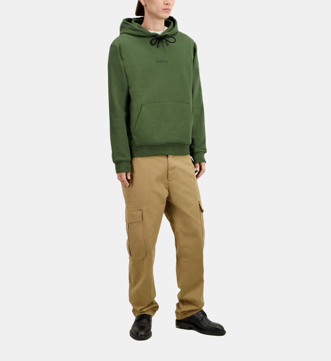 Khaki logo hoodie