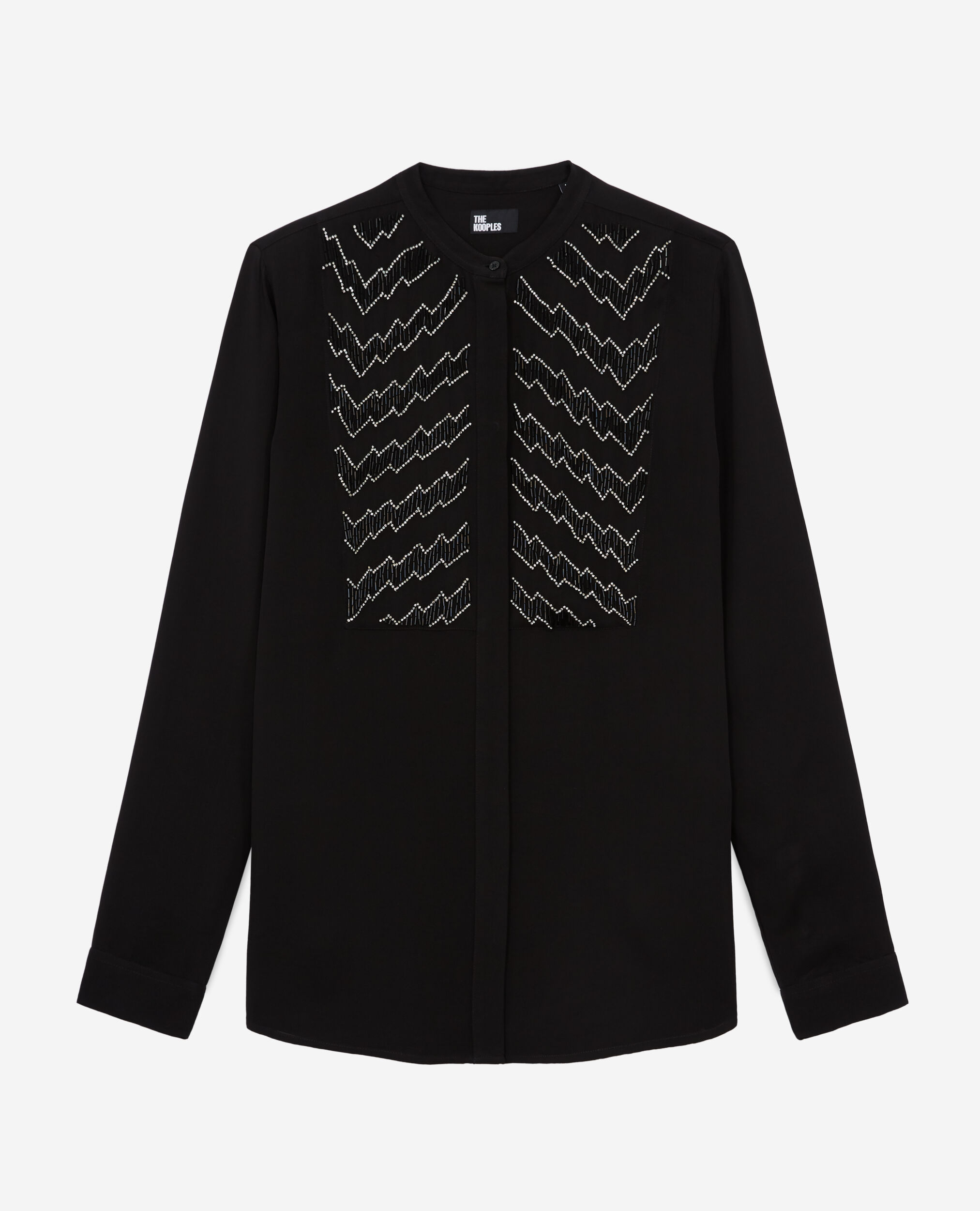 Chemise détails perles noire, BLACK, hi-res image number null