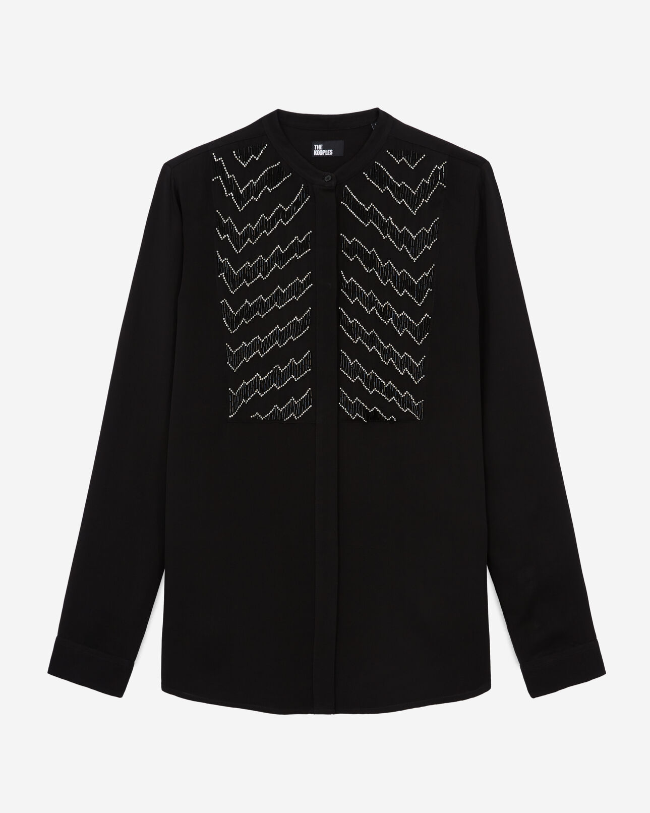 The Kooples DAMEN BLACK schwarzes hemd mit perlen