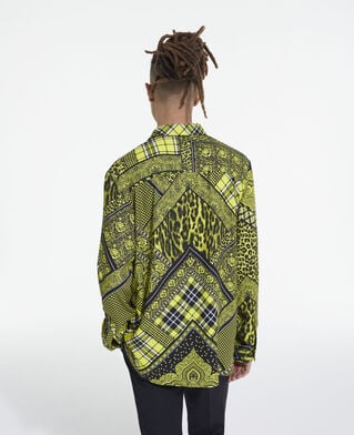 The Kooples HOMME BLACK / YELLOW chemise col classique imprim&eacute;e