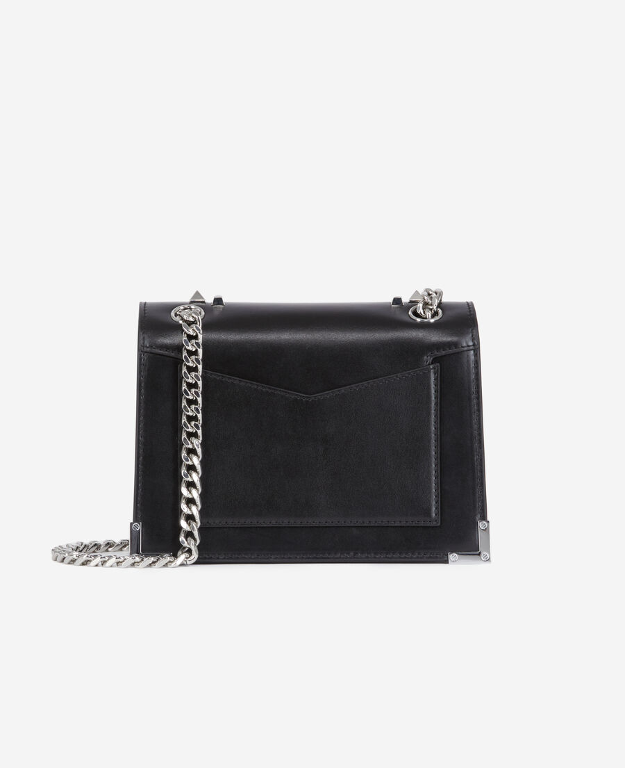 The Kooples WOMEN BLACK emily chain bag in black leather with studs