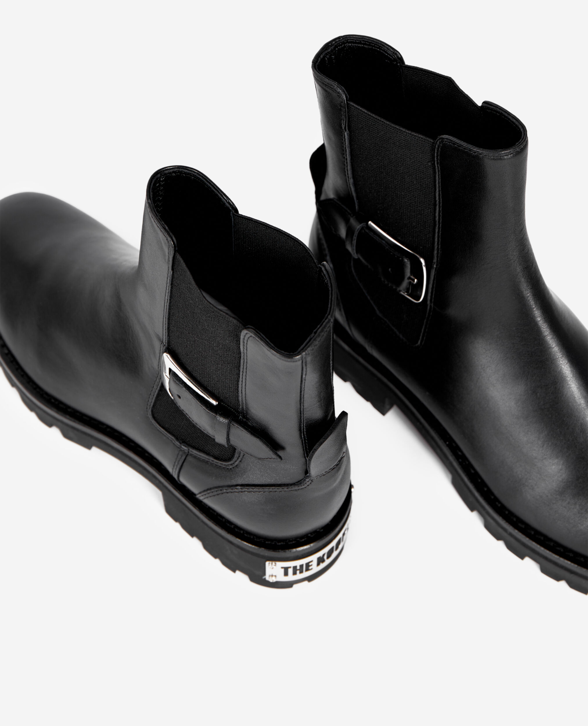 Schwarze Chelsea-Boots aus Leder, BLACK, hi-res image number null