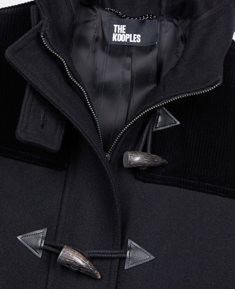 The Kooples WOMEN BLACK black hooded pea coat