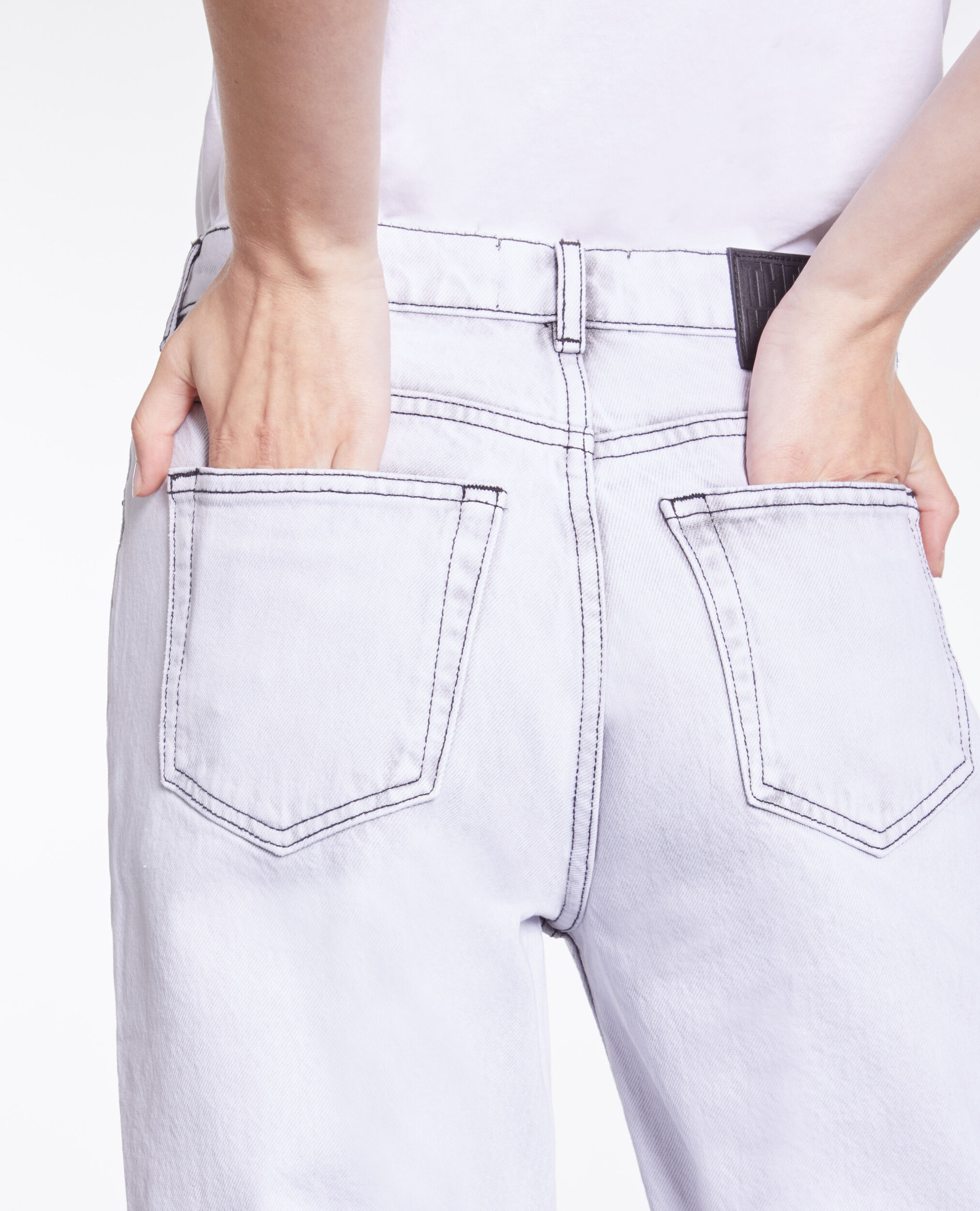 Straight bleached white jeans, WHITE BLEACH, hi-res image number null