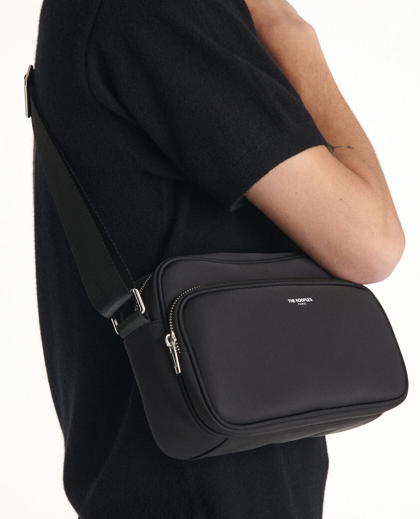 The Kooples MEN BLACK black nylon messenger bag