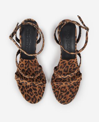 The Kooples DAMEN LEOPARD sandalen mit keilabs&auml;tzen in fohlenleopardenoptik