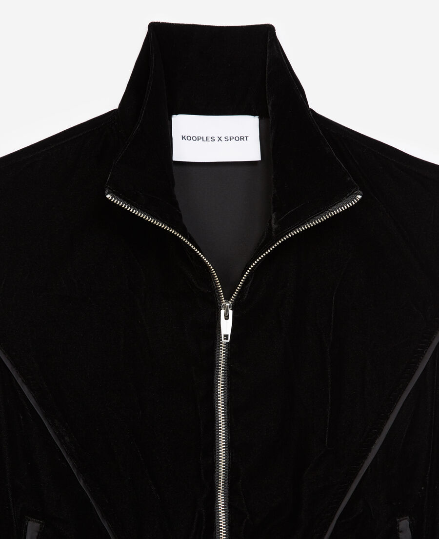 Black velvet zip up jacket