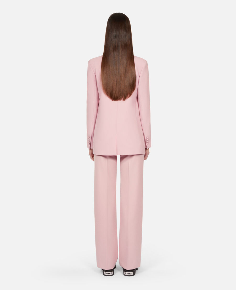 pink wool-blend suit jacket