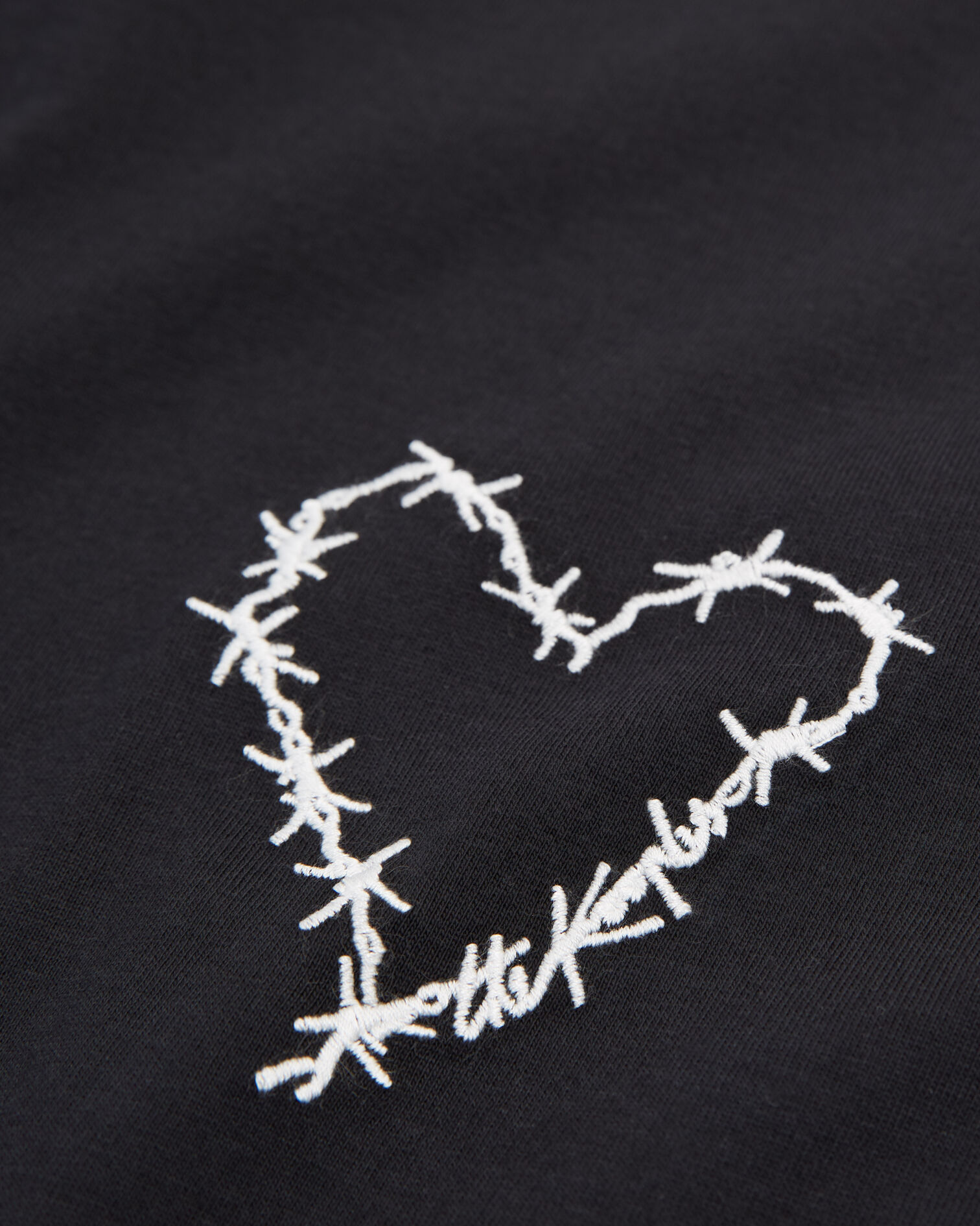 T-shirt noir avec cœur brodé, BLACK, hi-res image number null
