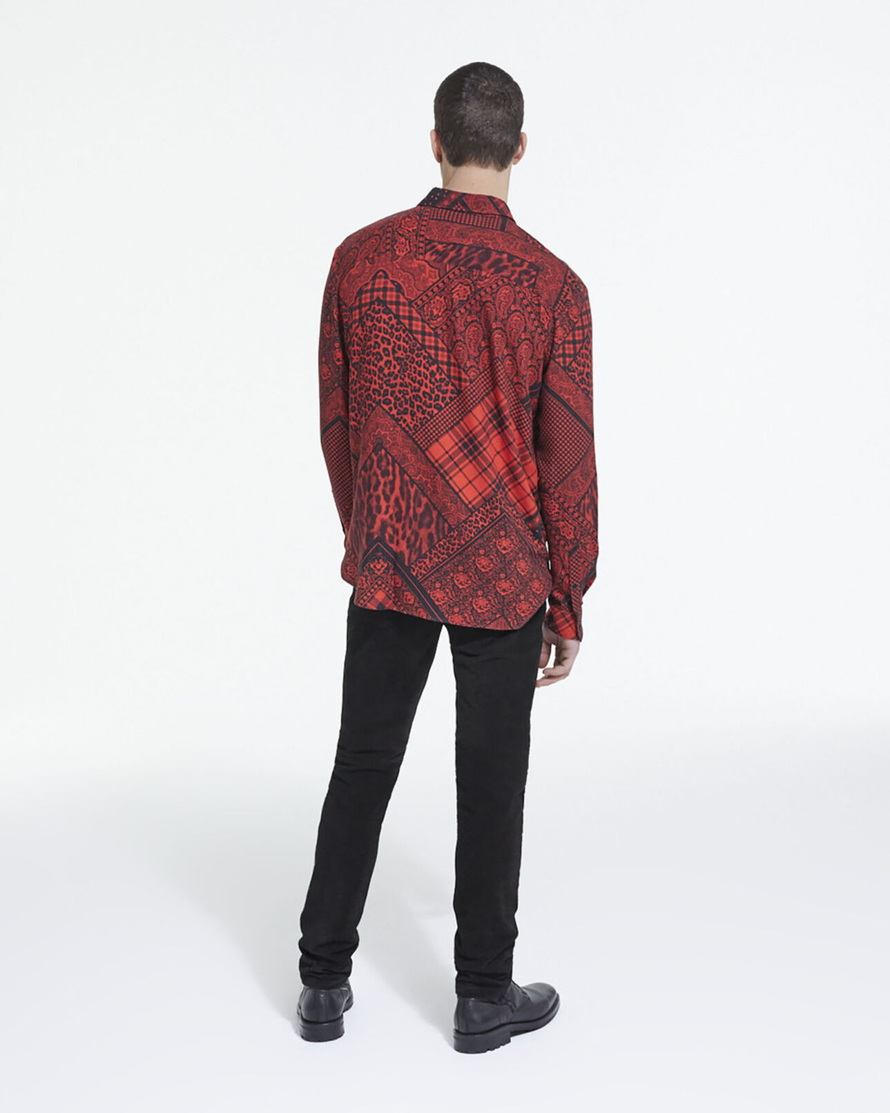 The Kooples HOMME BLACK - RED chemise col classique imprimée