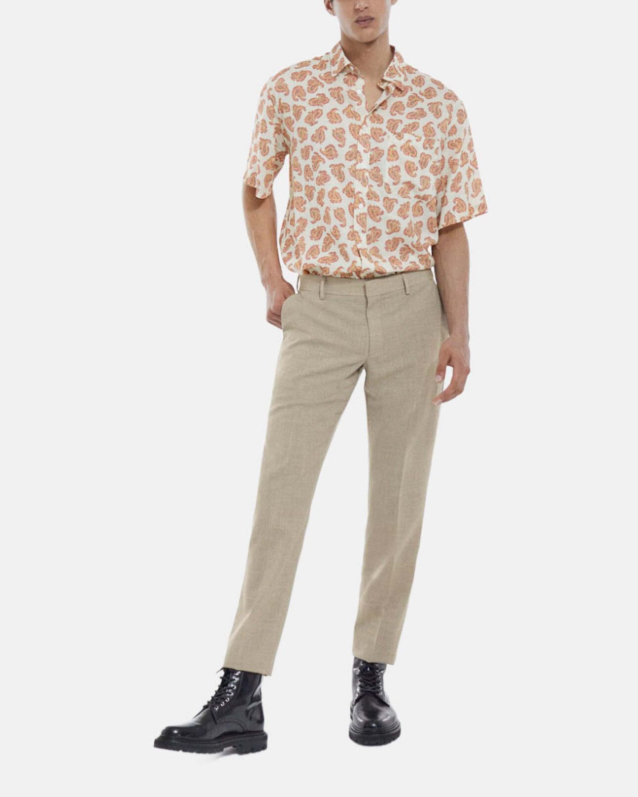 The Kooples MEN BEIGE beige wool suit pants