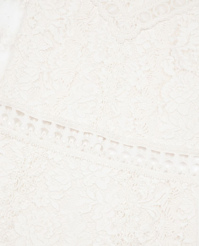 The Kooples MUJER WHITE vestido corto de encaje crudo