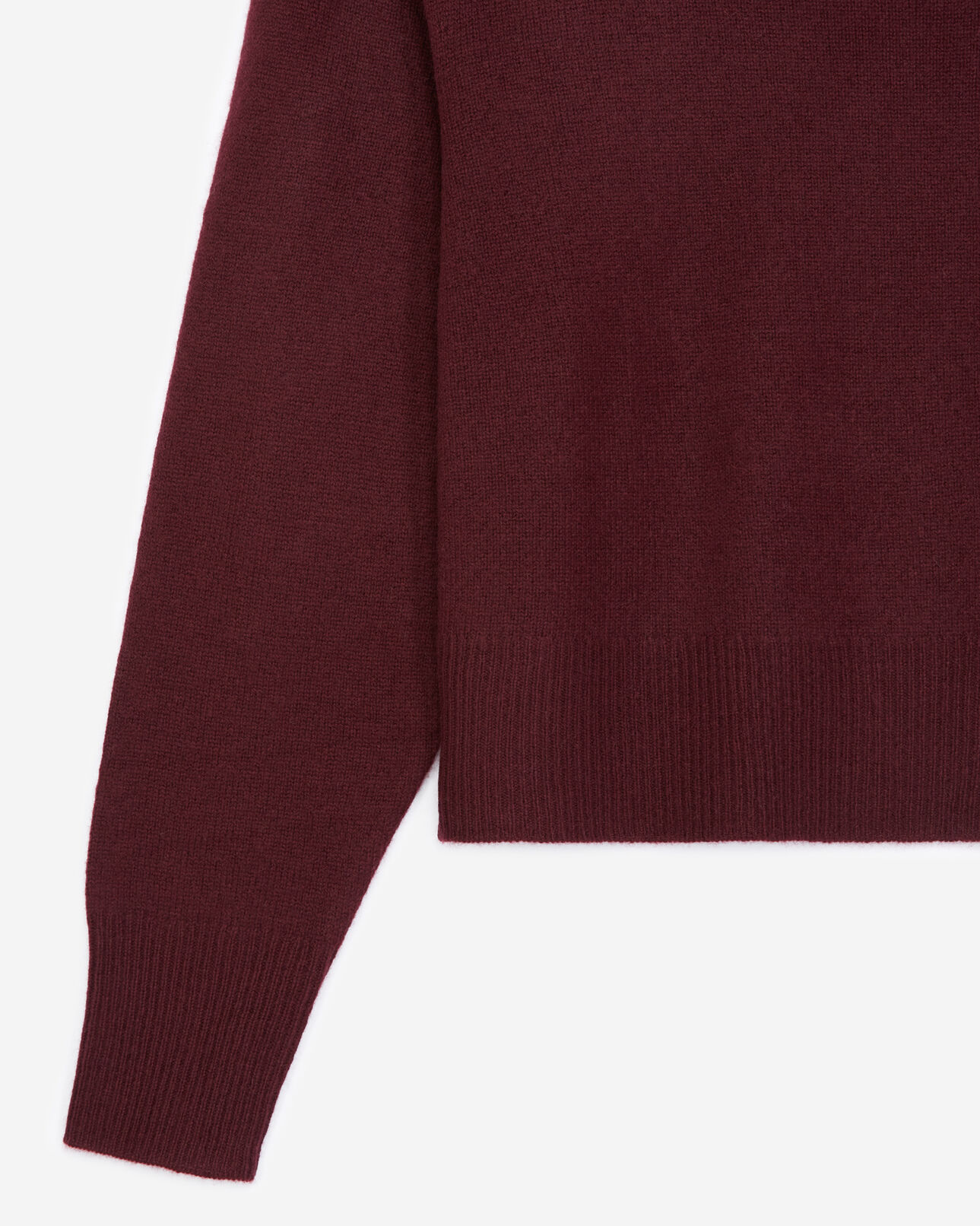 The Kooples WOMEN BORDEAUX burgundy cashmere sweater with crew neck