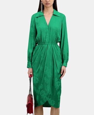 The Kooples WOMEN GREEN mid-length green dress with flowers