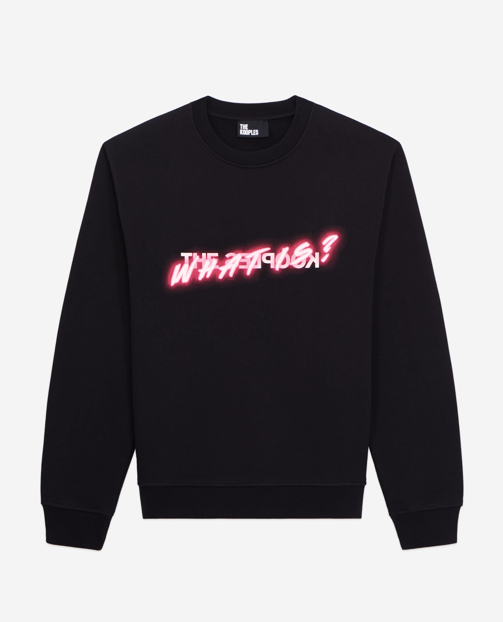 Pull The Kooples Noir Rose Sweat Imprimé En Coton Délavé Black