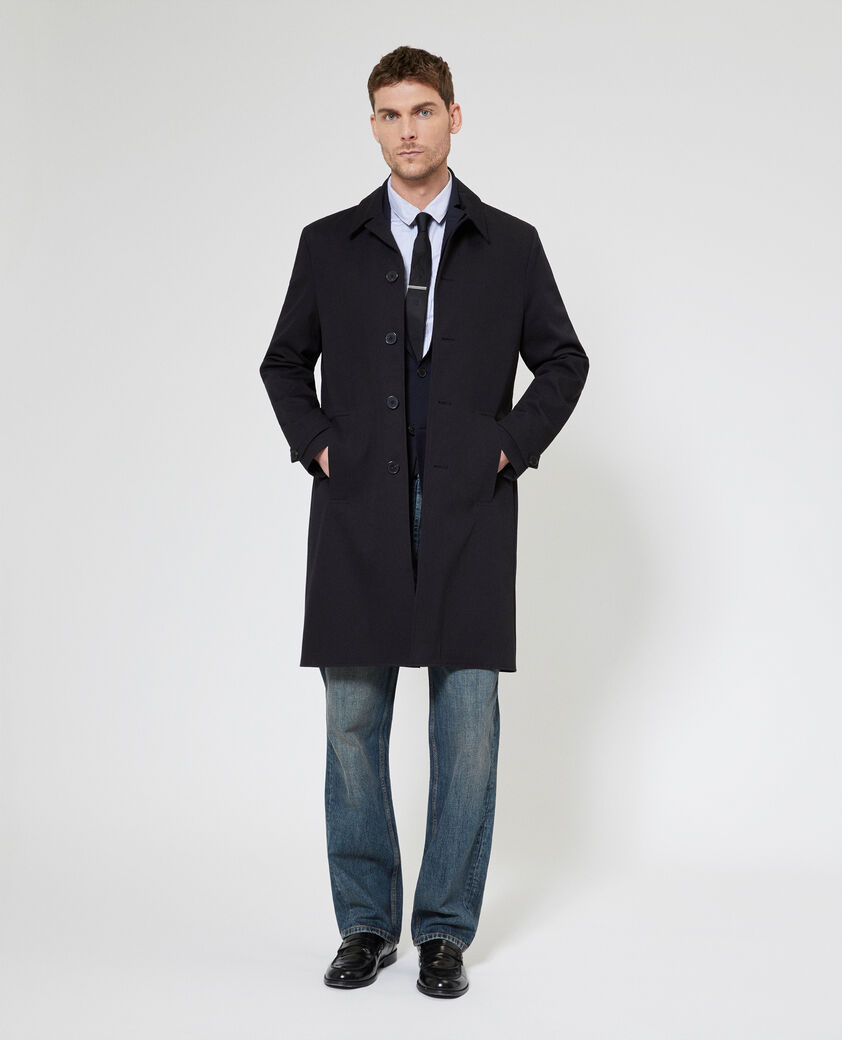 The Kooples MEN BLACK black single-breasted trench coat