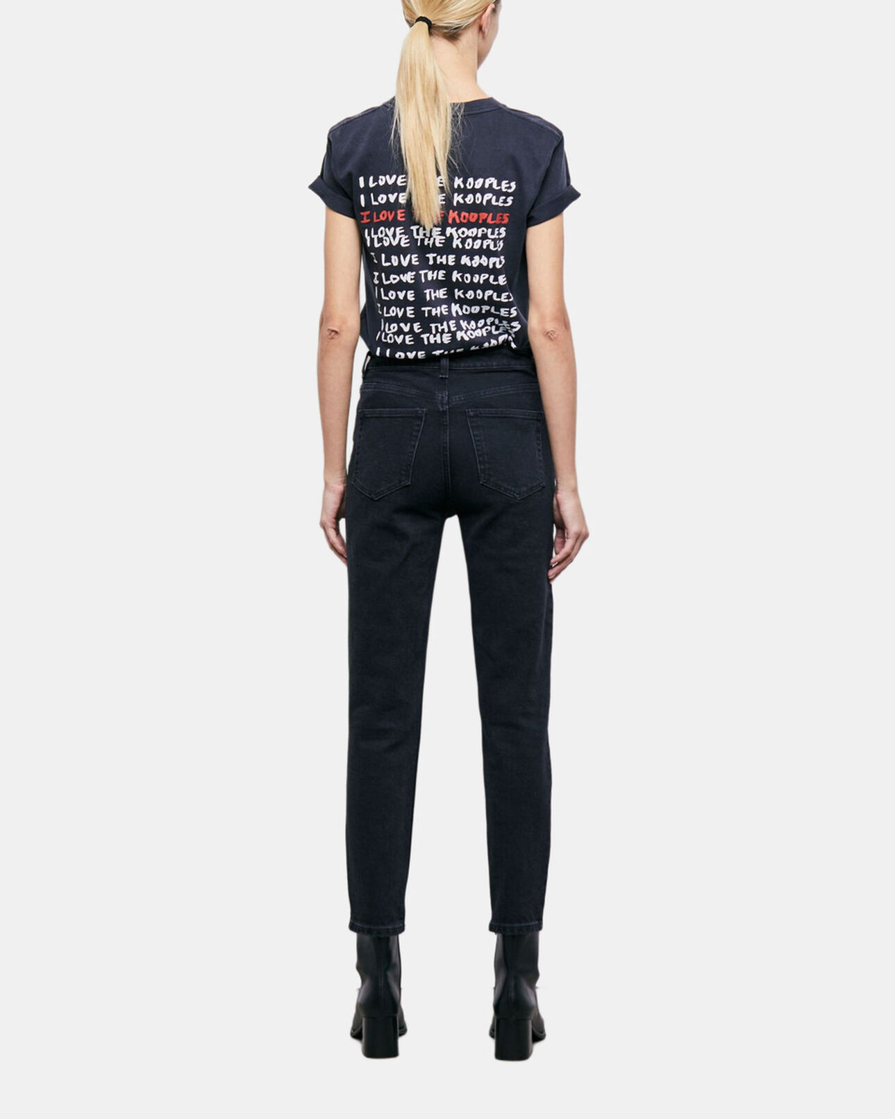 The Kooples FEMME BLACK WASHED jean slim noir