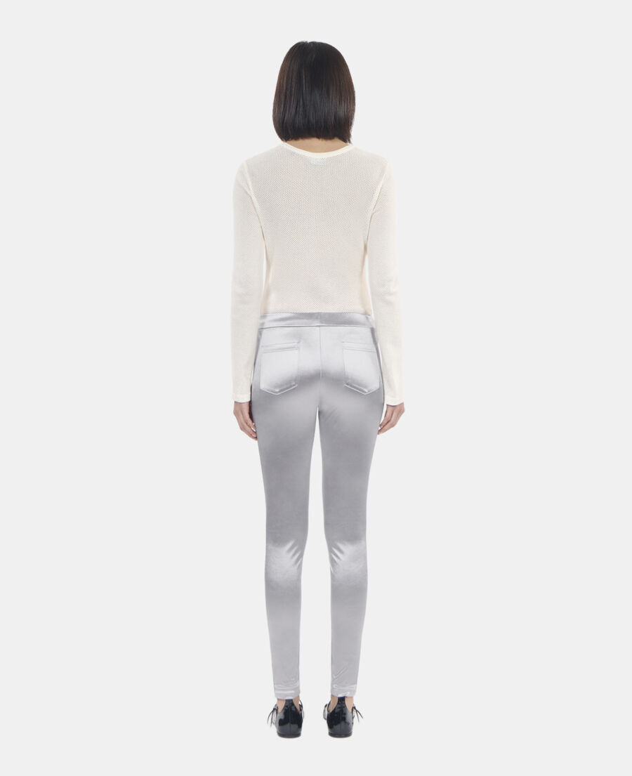 The Kooples DAMEN SILVER silberne leggings aus satin