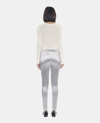 The Kooples DAMEN SILVER silberne leggings aus satin