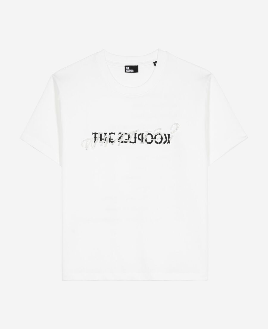 The Kooples FEMME WHITE t-shirt what is avec perles blanc