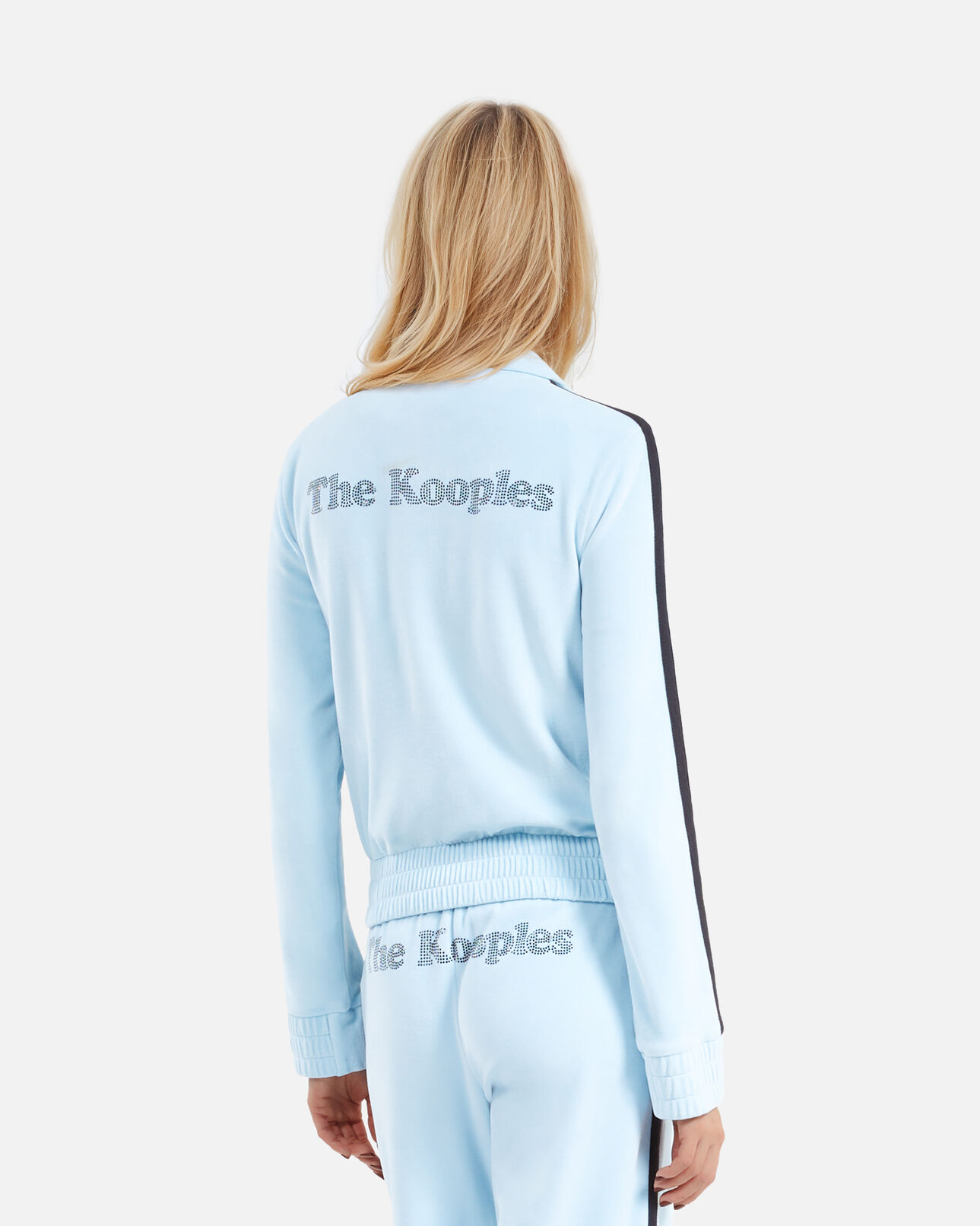 The Kooples MUJER BABY BLUE sudadera de terciopelo azul claro